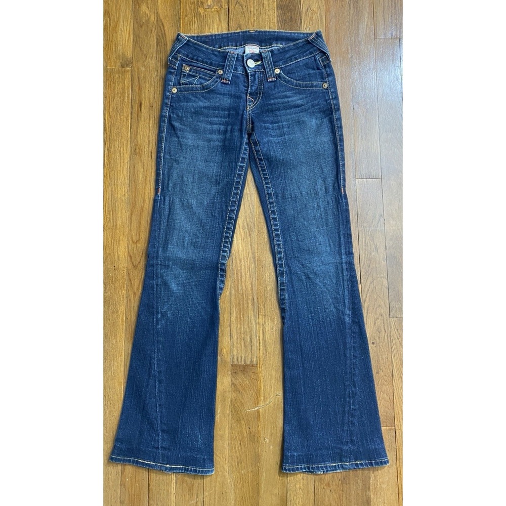 True Religion Joey Low Rise Women's Flare Bootcut Jeans Size 26 Flap Pockets‎